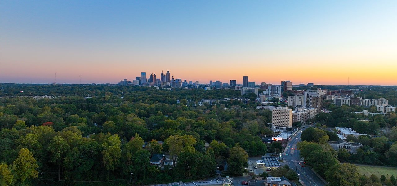 atlanta city scape at dusk