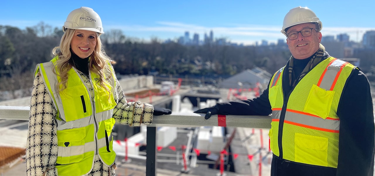 Two builders of The Dillon Buckhead staying on the balcony