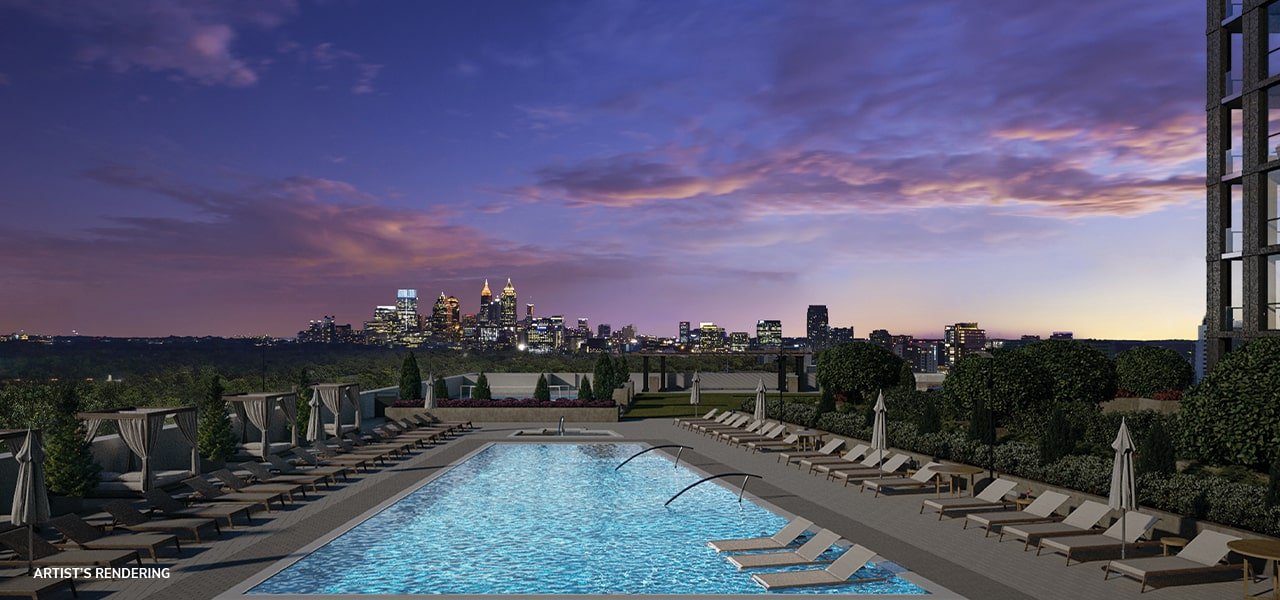 Dillon Buckhead Pool City Views at night