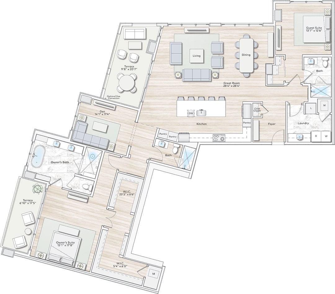 floorplan of the estate and penthouse 1