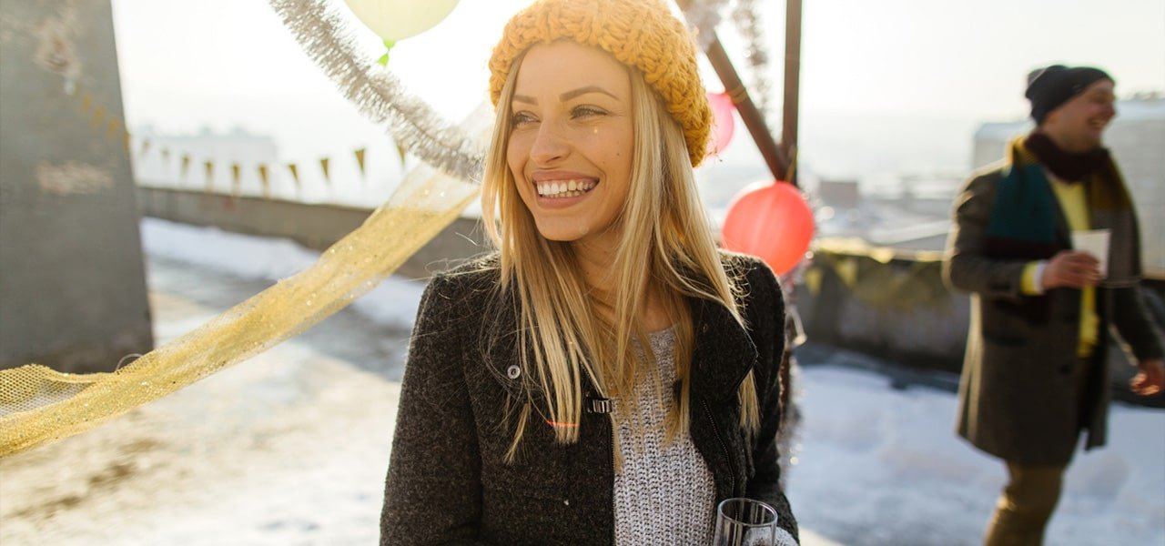 woman enjoying the festivities at an event in buckhead