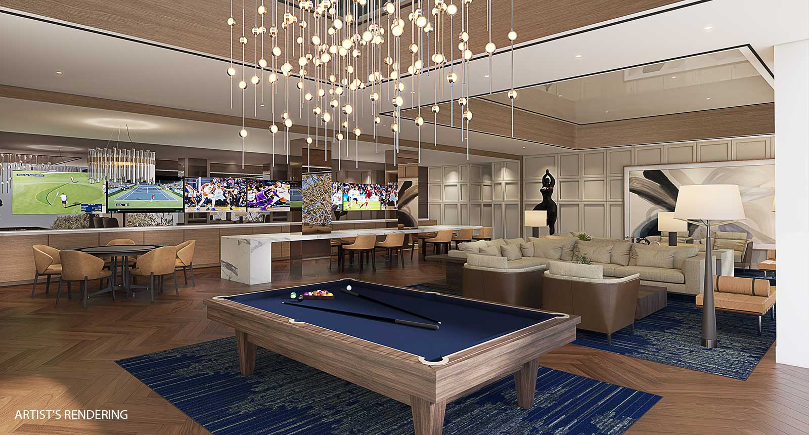 Dillon Buckhead Clubroom View - artist's rendering