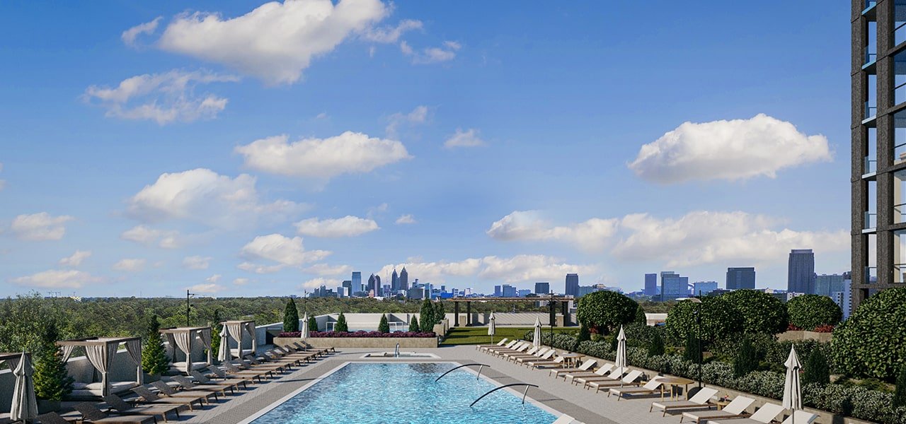 The Dillon Buckhead, Pool Deck Rendering