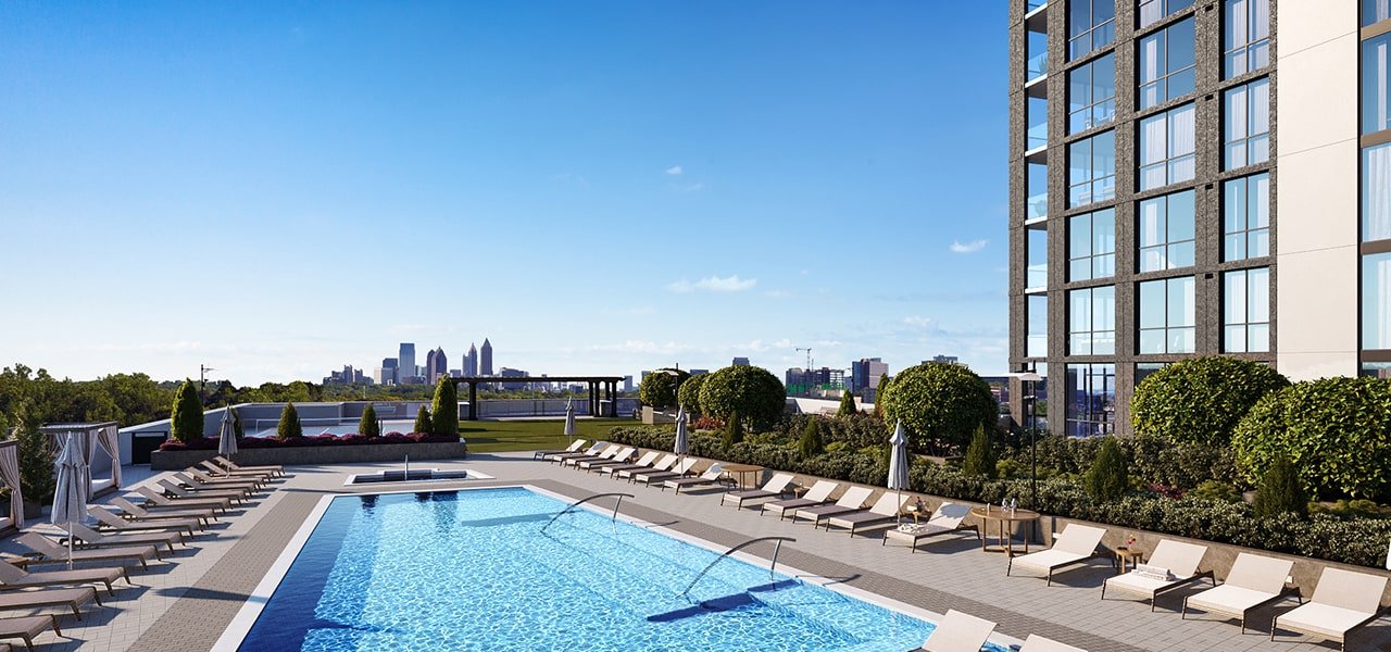 The Dillon Buckhead, Pool Deck Rendering