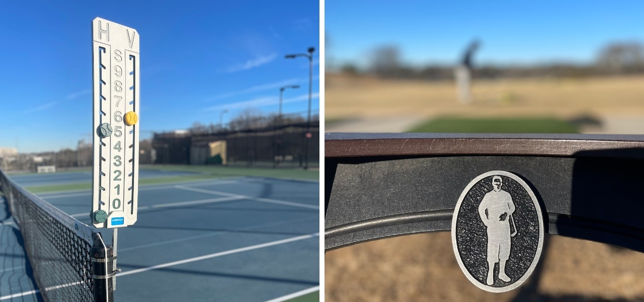 tennis court and golf course